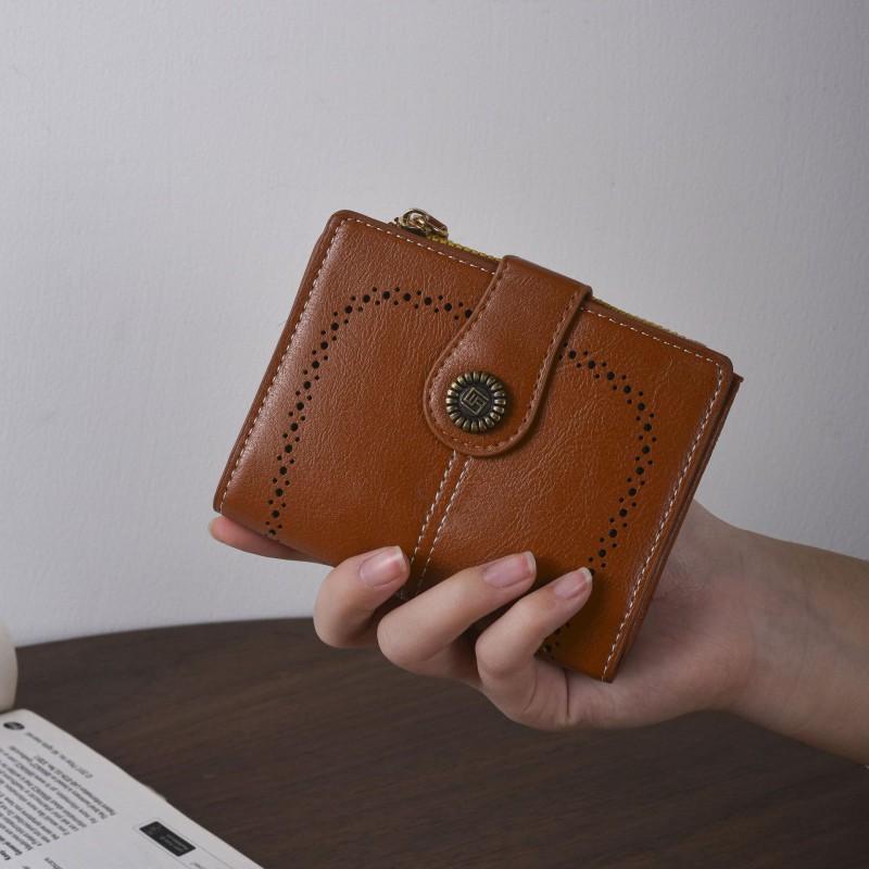 Slim PU Leather Wallet Men Women Compact Card Holder With RFID Blocking Vintage Wax Finish Mini Purse Daily Commute