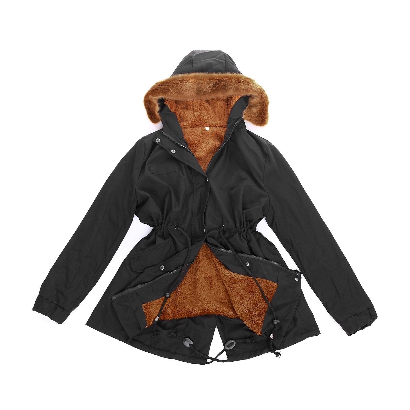 Женское пальто Женская зимняя теплая толстая длинная куртка с капюшоном Пальто — фото 6