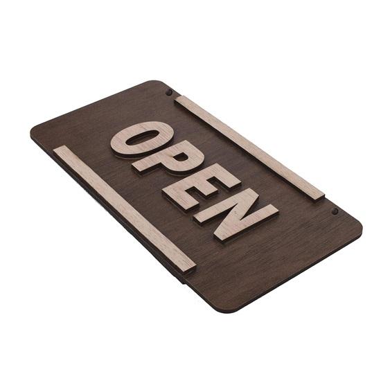 Wooden open/Close Sign Board Office Company Shops Mall Restaurant Bank Signage Business (WOODEN)