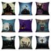 Halloween Linen Pillow Cover Printed Pillow Cover