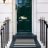 Black and White Area Rug Rubber Backing Striped Front Door Rug Outdoor Doormats Indoor Floor Mat for Kitchen Entryway Patio