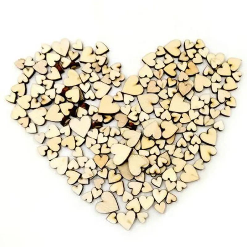 100 Heart-shaped Five-pointed Star Wedding Dress Decorations Wooden Handicrafts  Decoration Items Wedding Shooting Props