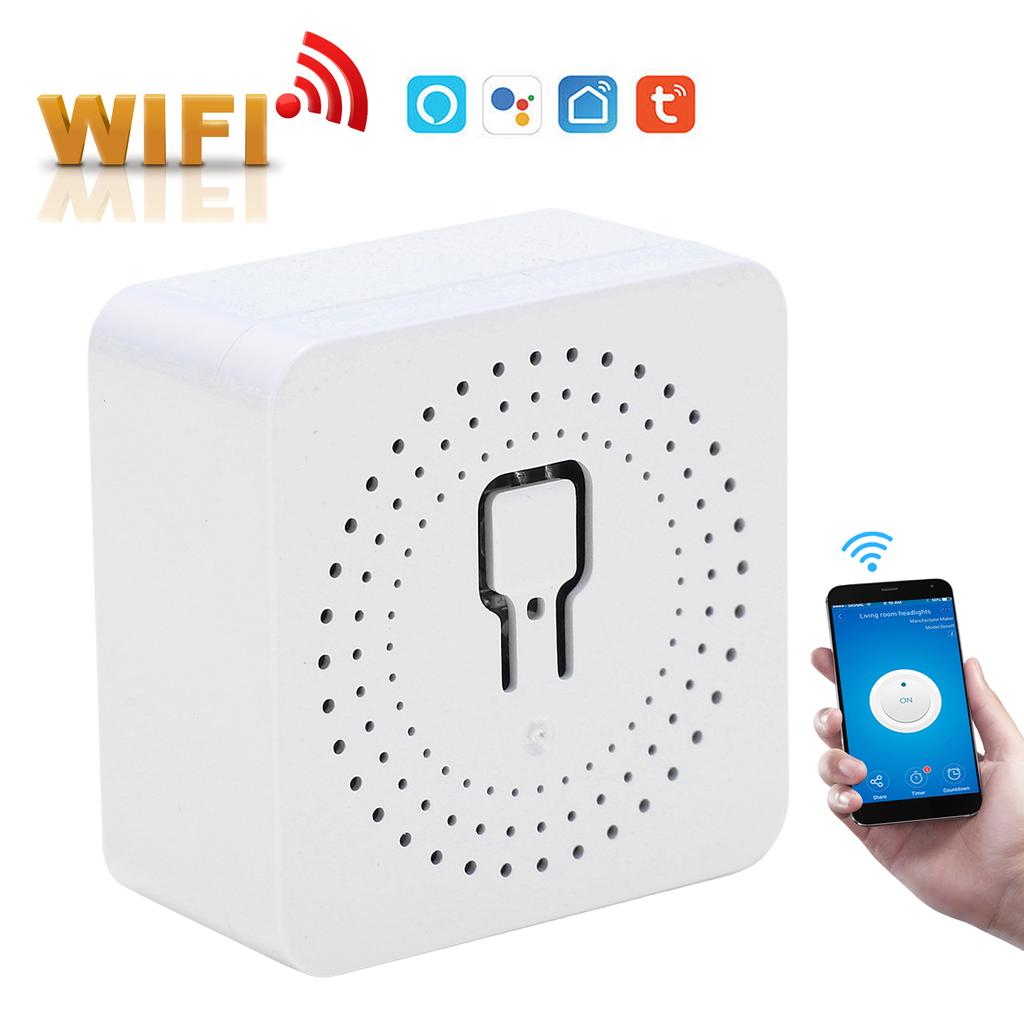 Mini ON Off Controller Switch Smart WiFi Light Opener White APP Voice Control for Tuya 100‑240V 50 60Hz16A