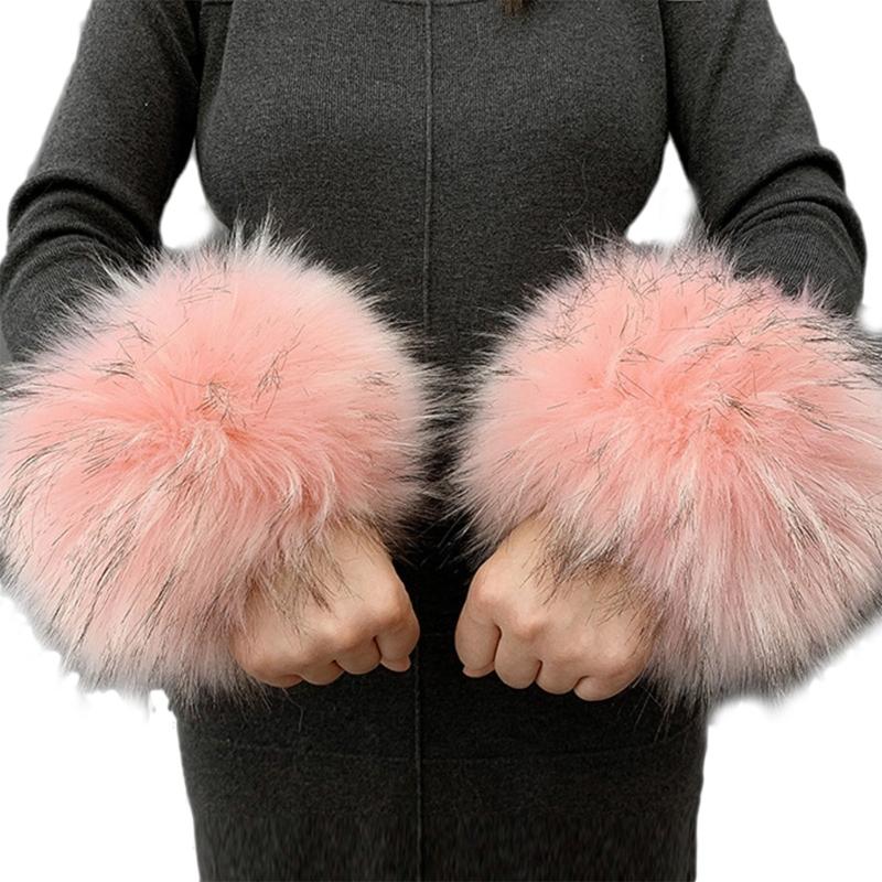 Faux Fur Cuffs Arm Warmers Furry Wrist Cuffs Holiday Costume Accessory for Women