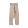 Men's Spring 2026 Casual Trousers - Korean Style, Non-Iron, Loose Tapered Suit Pants with Half Elastic Waist