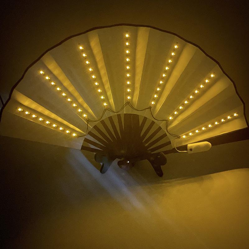 10-Inch LED Luminous Folding Dance & Disco Fan for Bodybuilding, Bars, and KTV Atmosphere