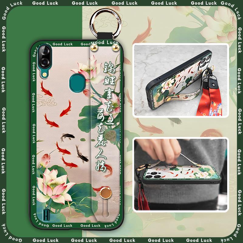 Soft case Silicone Phone Case For Blackview A60 Pro Waterproof Back Cover Kickstand Anti-knock Anti-dust Durable Lanyard