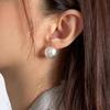 Simple Design Brushed Round Ball Earrings Female Cold Fashion Personality Hundred with Senior Sense Earrings Ear Buckle Earrings Tide Ladies Jewelry