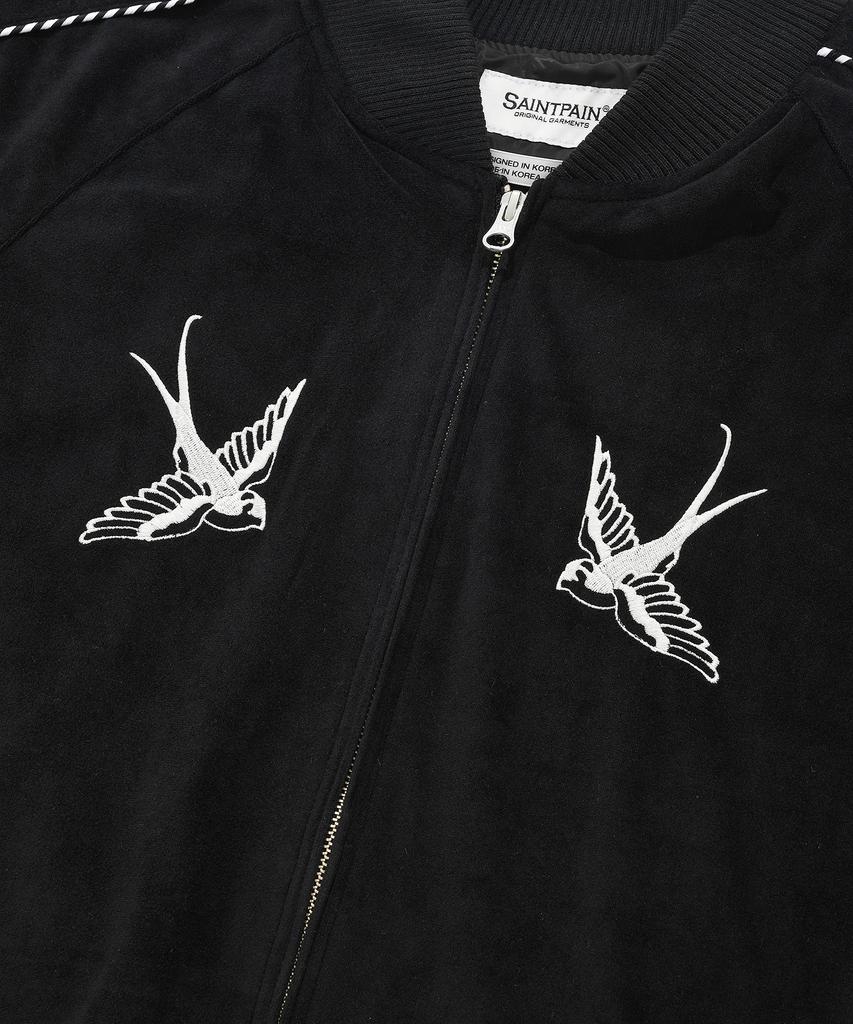 Saintpain Sp Velvet Swallow Souvenir Jacket - Black