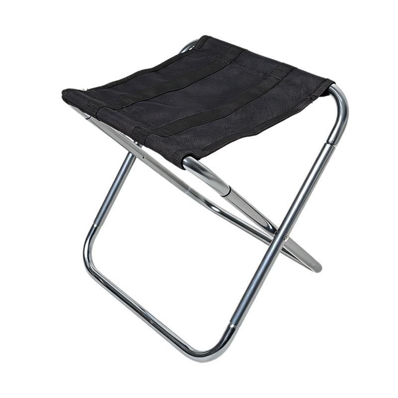 Portable Black Stone Folding Outdoor Stool - Ideal for Camping, Beach, Fishing, and Picnics