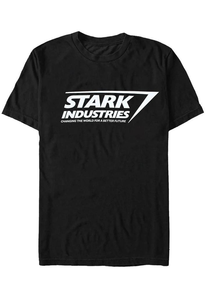 Maglietta con Logo Stark Industries di Iron Man Marvel Uomo e Donna Estate Cotone Abbigliamento Moda Manica Corta T-shirt Street Wear