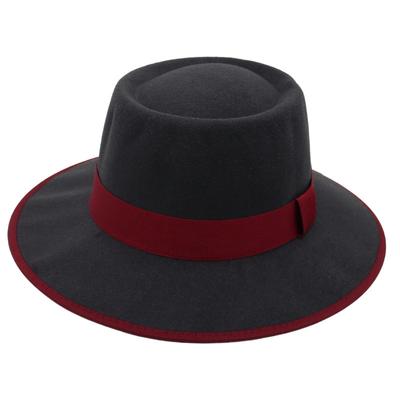 French Retro Top Hat Flat Top Temperament Jazz Hat Men'S And Women'S Photography Felt Hat Model Woolen Hat