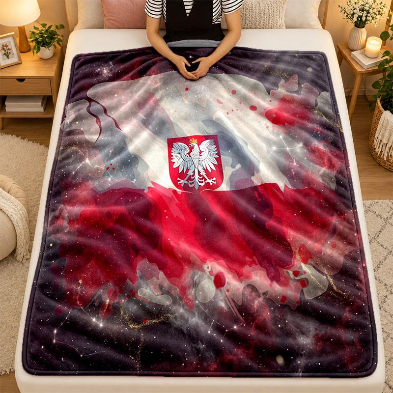 Flannel BlanketPoland Football Warm Soft Throw Blanket for Indoor Sofa Bed Living Room Use