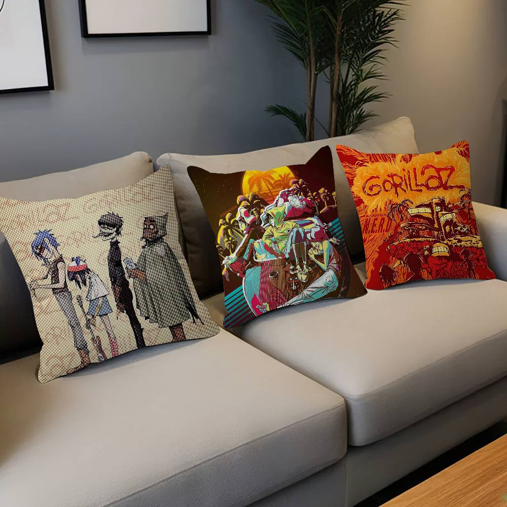 Music G-Gorillaz Cushion Cover Pillowcase Upholstery Sofa Throw Pillow Home Decor Pillowcas