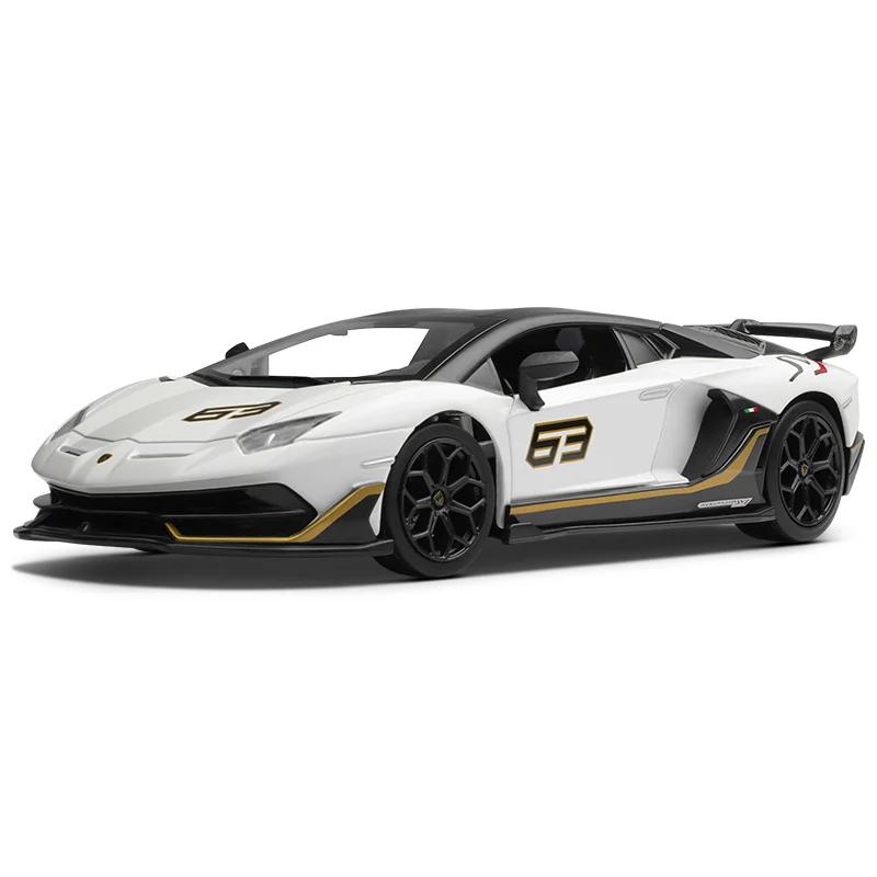 

1/24 Lamborghini Aventador SVJ63 Super Car Model Simulation Diecast Sports Car Toy Kids Boys Gift Collective Miniauto Vehicles білий