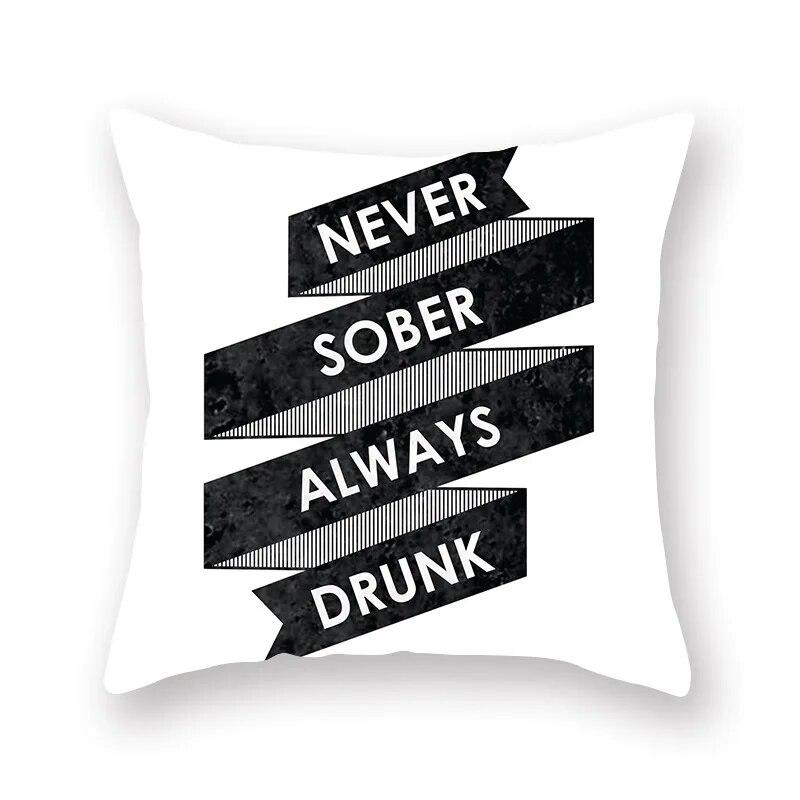 Nordic Simple Black Geometric Printing Pattern Cushion Cover Home Living Room Sofa Decorative Pillow Pillow Cover 45x45cm