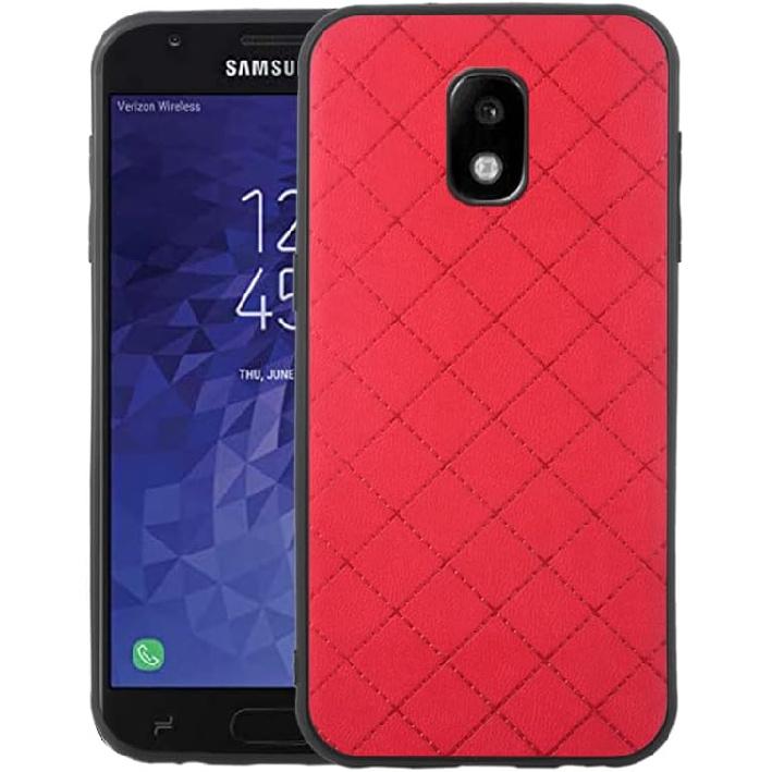 ELISORLI Compatible with Samsung Galaxy J3 Orbit J 3 Star 2018 3J Achieves Case Rugged Thin Cell Anti-Slip Rubber TPU Mobile Phone Cover for Glaxay красный