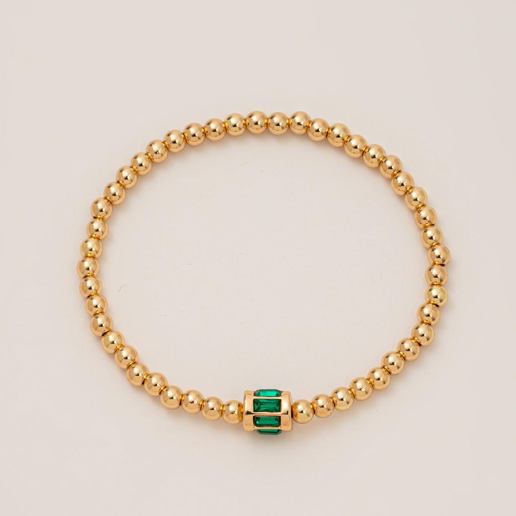 Bracelet Gold Beads December 12Th Birthday Stone Zircon Electroplating Real Gold Color Retention Beaded Bracelet