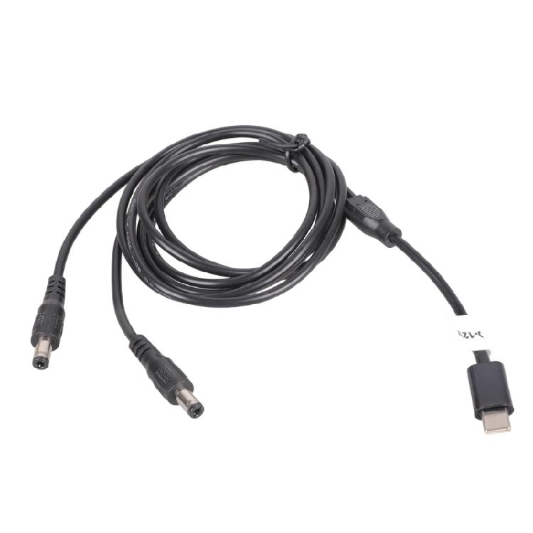 Multifunctional Type C To 5525 Power Supply Cable 12V 3A Power Splitter Cable Perfect for Camera Motor LED Light Router