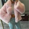 Fox Fur Eco-friendly Fur Furry Short Pink Furry Coat Autumn and Winter Top Women's Clothing