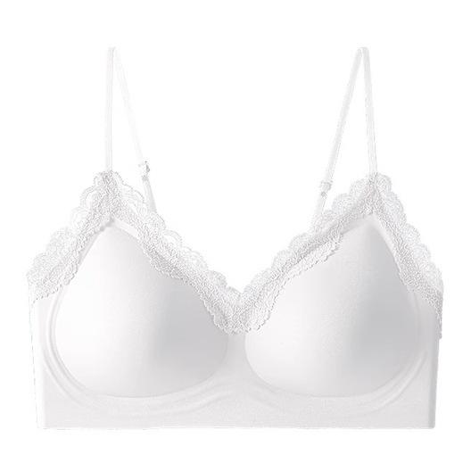 Traceless underwear, small breasts gathered to show great beauty, thin shoulder straps, no steel rings, cloud feeling, secondary breasts,upper support