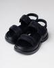 SUNY LIANA 1511 36 Black Leather Textile Sandals with Rhinestones