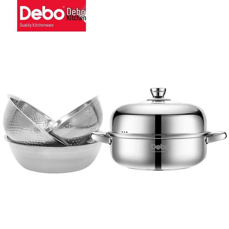 Debo Herbert 4-Piece Soup Pot, Steamer & Rice Sieve Set