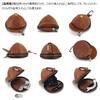 Whatna Natural Thick Cowhide Leather Coin Purse Coin Case Mini Sacoche Carabiner Pouch Belt Loop Mini Wallet Small Wallet Billfold Card Case Earphone