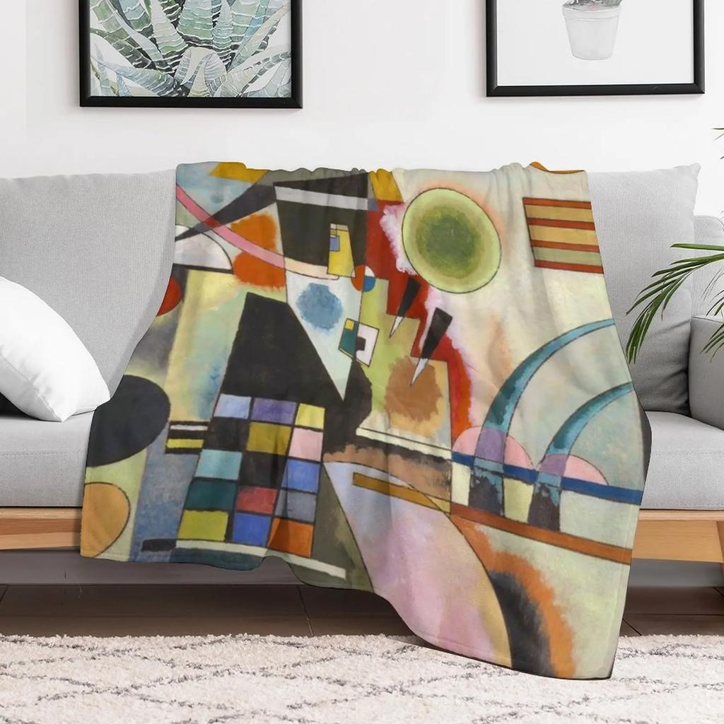 Beautiful vintage Vassily Kandinsky abstract painting art Throw Blanket Soft Warm Blanket Gift for Grandparents