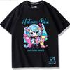 Second Dimension Anime Hatsune Miku Fashion Trend New Cotton Top Short Sleeve T-shirt Unisex