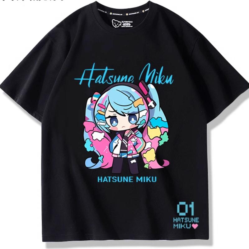 Second Dimension Anime Hatsune Miku Fashion Trend New Cotton Top Short Sleeve T-shirt Unisex