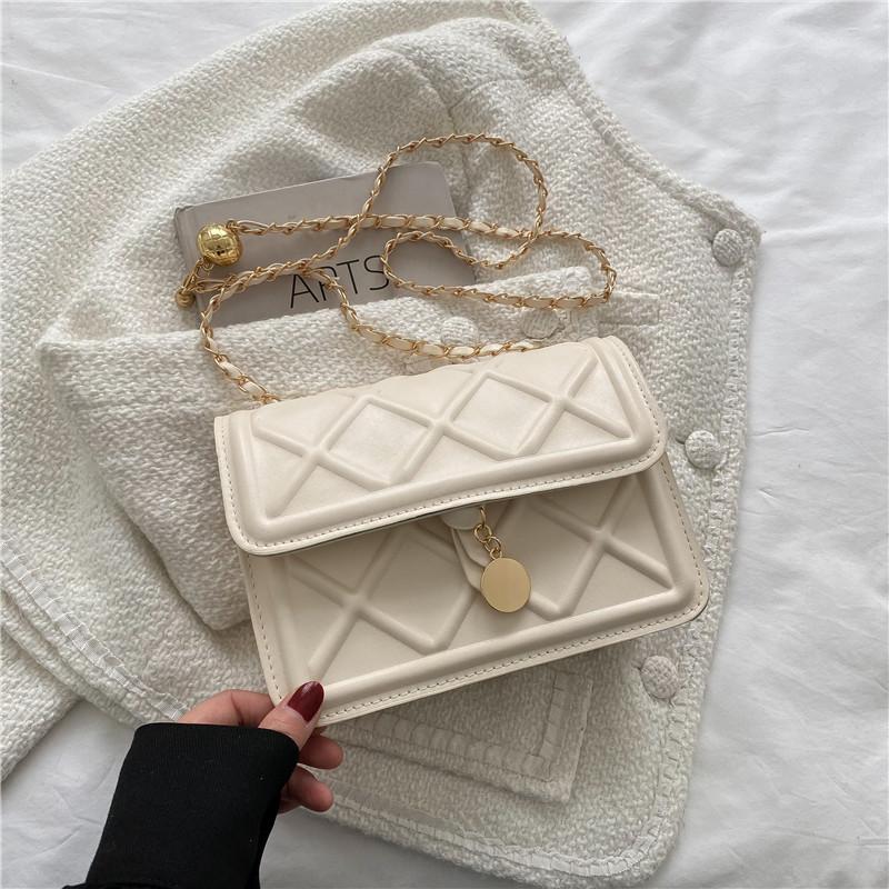 

Темпераментная простая модная сумка-мессенджер через плечо с ромбовидной прострочкой, модная маленькая квадратная сумка, популярная в этом году, тренд весны и лета 2025