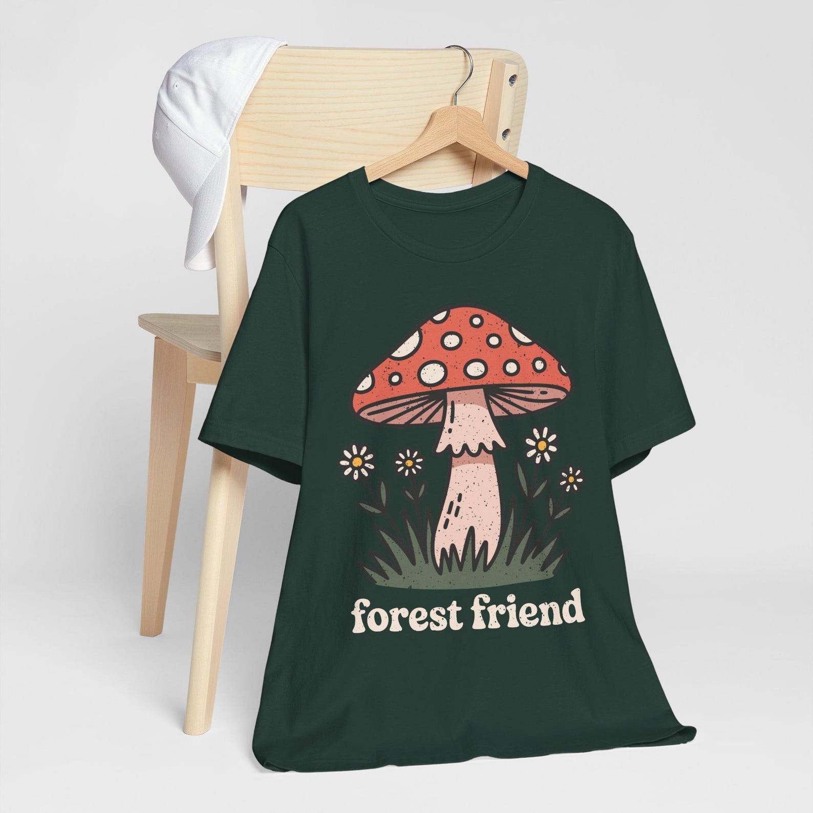 Forest Friend Mushroom Shirt, Cottagecore Aesthetic Tee, Woodland Fairycore, Cute Mushroom Gift, Nature Lover Apparel, Whimsical Garden M