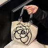 Stripe Women Knitted Handbag Sweet Floral Commuting Pouch High Quality Printed Small Bag  Shopping