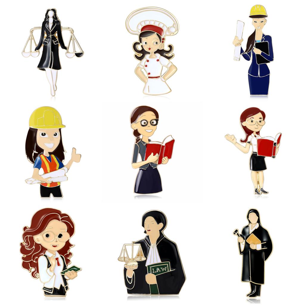 Fashion Enamel Professional Brooches Workplace Character Pins Event Party Decoration Clothes Accessory
