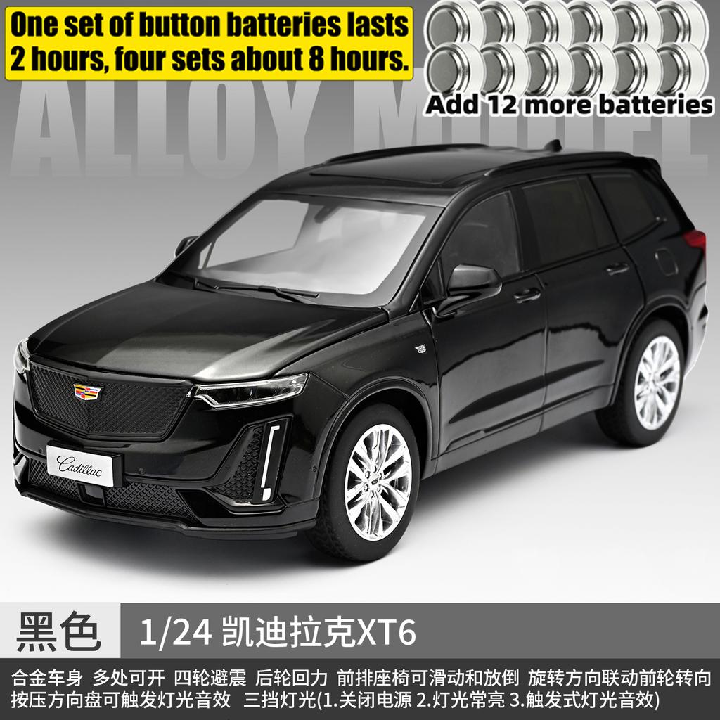 1:24 Cadillac XT6 2023 Off Road SUV Alloy Car Model Diecast Metal Car Vehicles Model Simulation Sound & Light Collection Present