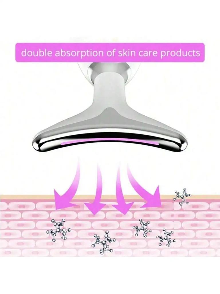 LED Photon Therapy Face Device for Skin Rejuvenation Combined with EMS Microcurrent Vibration Massager for Lifting & Firming