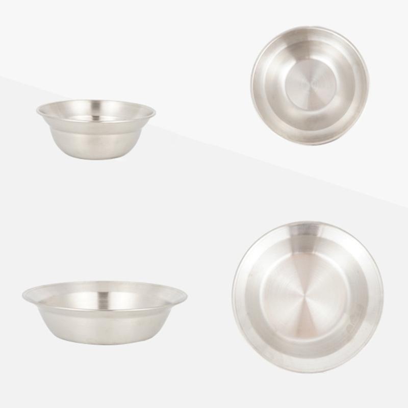 Set of 16 Stainless Steel Camping Plates Outdoor Dinnerware Barbecue Tableware Travel Friendly Meal Plate Cookwares