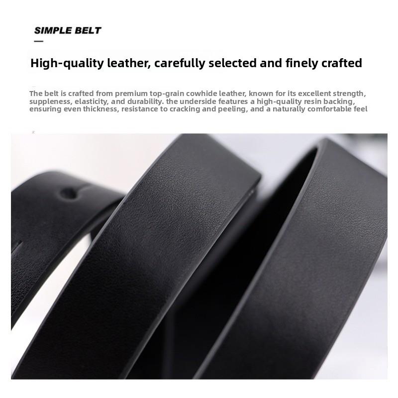 Meier Genuine leather belt - versatile & stylish top grain cowhide belt with hand-stitched pebble grain buckle