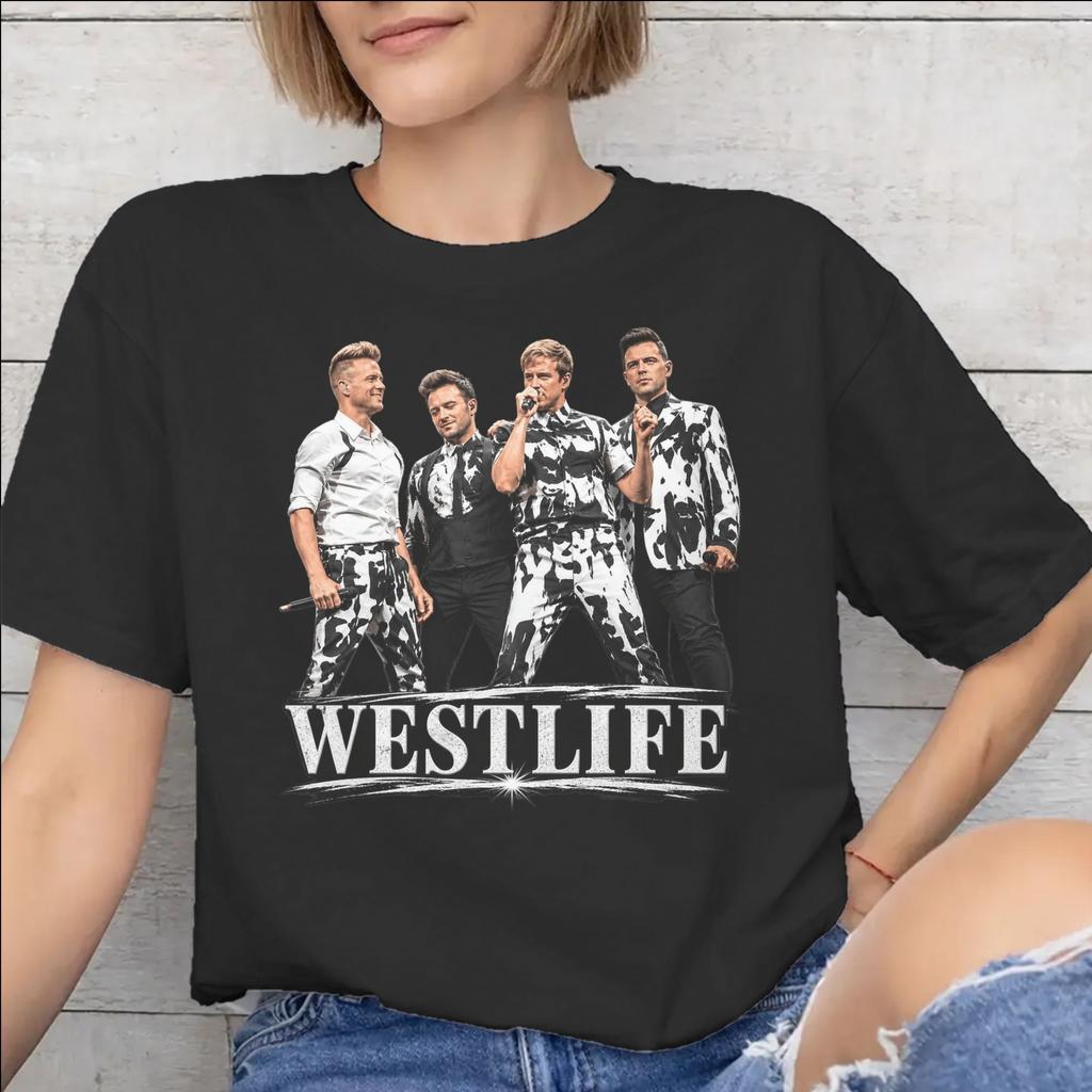 Westlife 25th Anniversary Tour 2026 Tee Shirt for Women Graphic Print T Shirts 100% Cotton Clothing