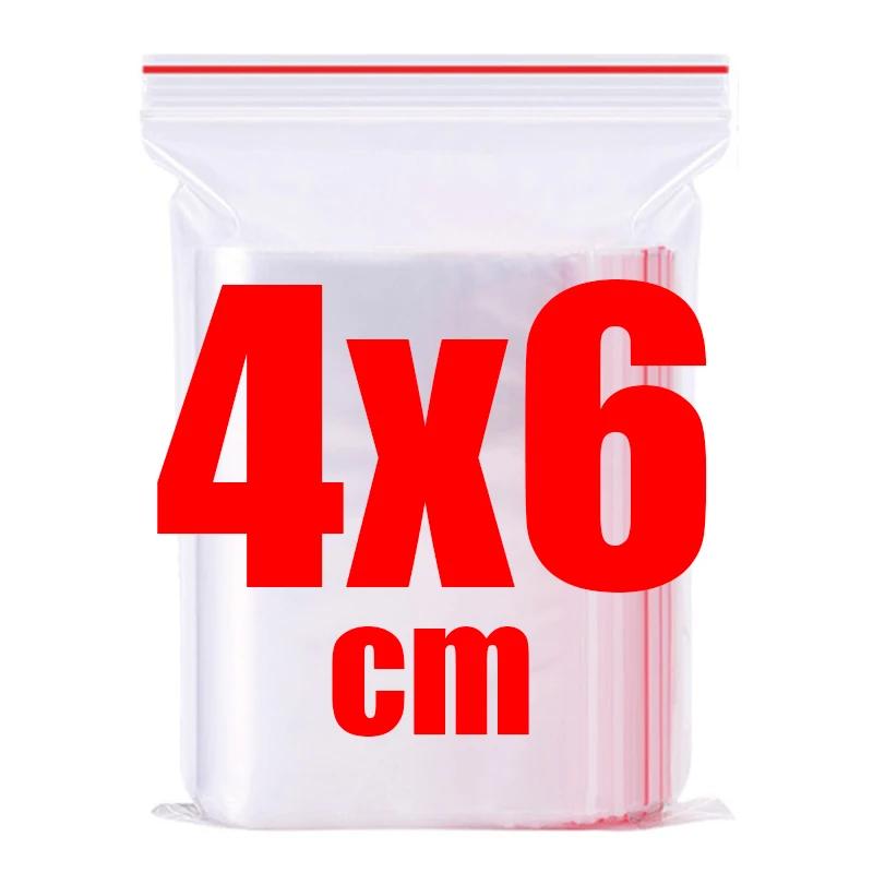 500/100pcs Self Sealed Bags Plastic Storage Bag for Jewelry Food Pills Transparent Zipper Storage Bag Package Pouches Wholesale 100PCS