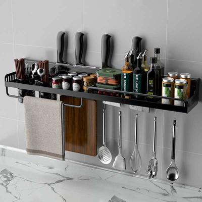 2022 Küche Lagerung Regal Wand-montiert Gewürz Racks Raum Aluminium Multifunktionale Lagerung Rack Küche Regal Küche Organizer