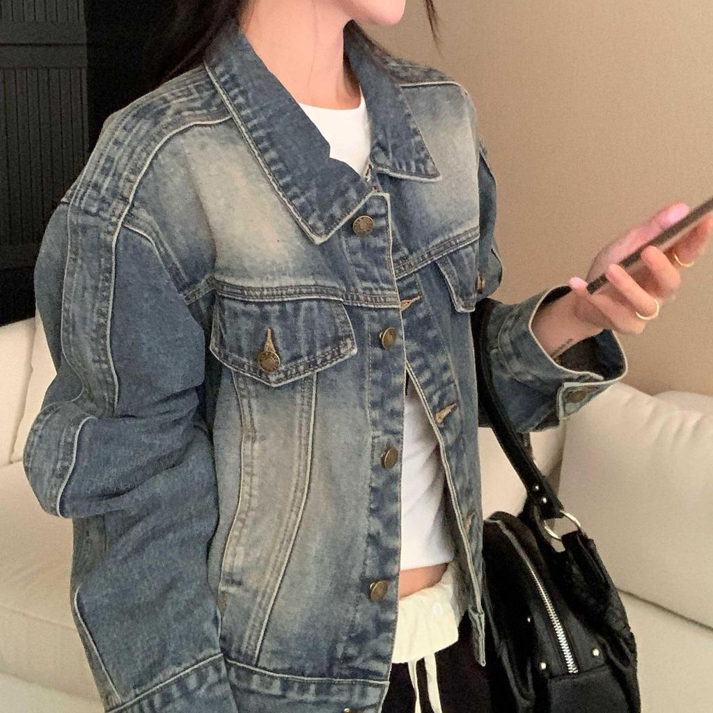 Women's Chic Denim Jacket: Short, Waist-Cinched, Versatile & Slimming for 2026 Spring/Autumn