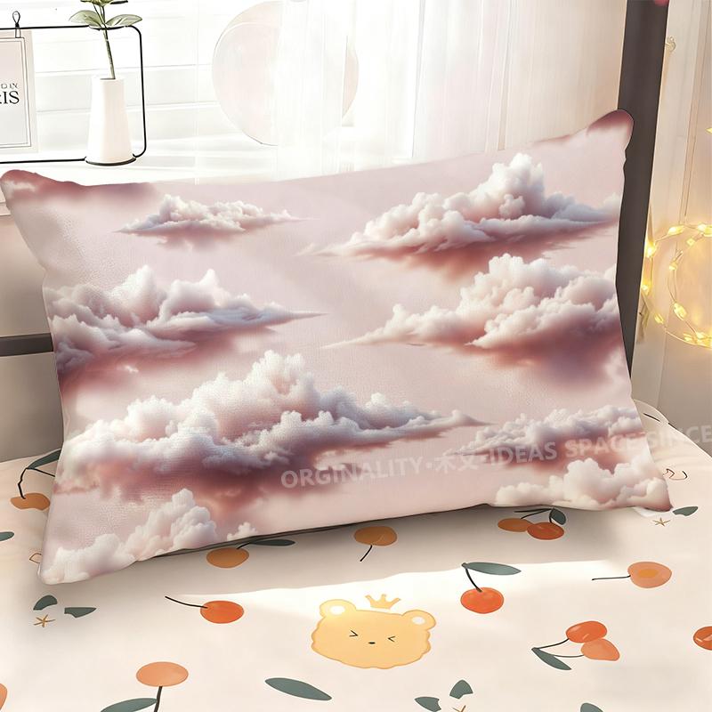 Cloudy Dreamy Pink Pillowcase Suitable For Sofa Bedroom Car Pillow Cover Cushion Rectangular Back Cushion
