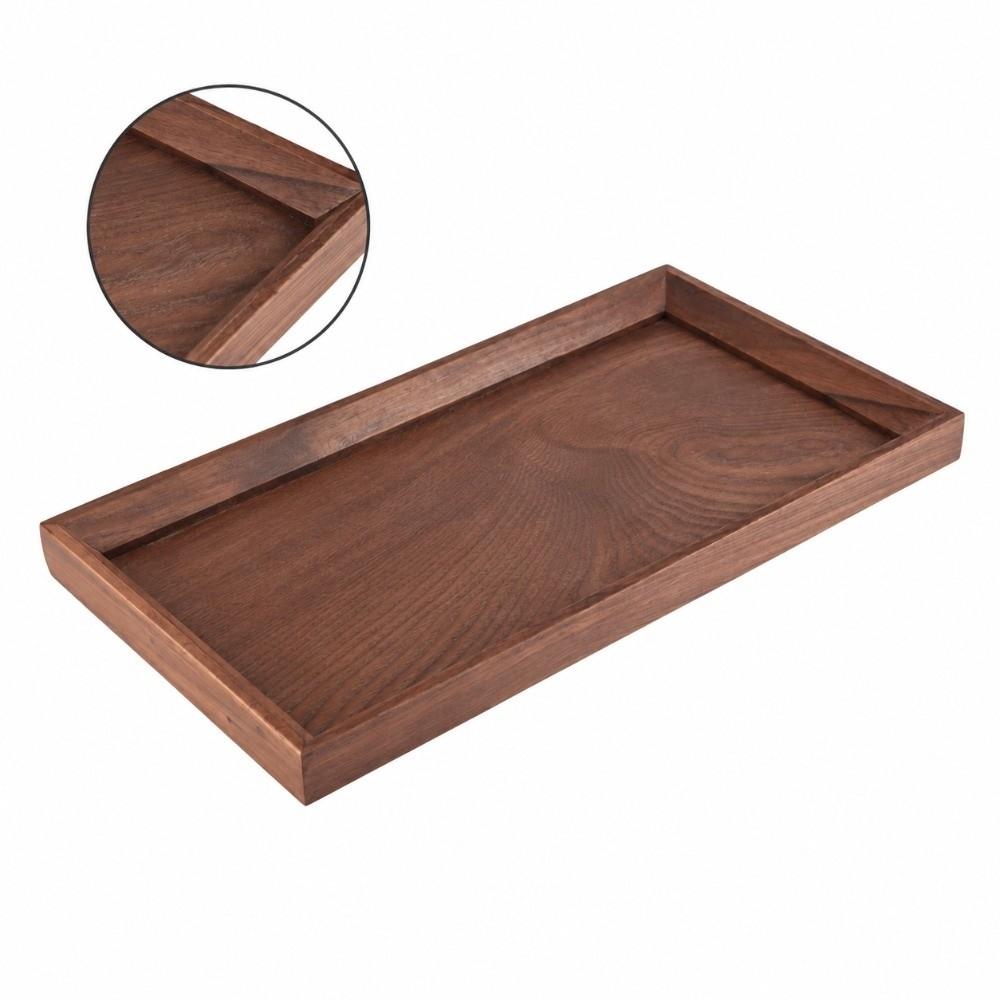 Smooth Polished Serving Plate Solid Wood Food Tray Practical Serving Tray Kitchen Table