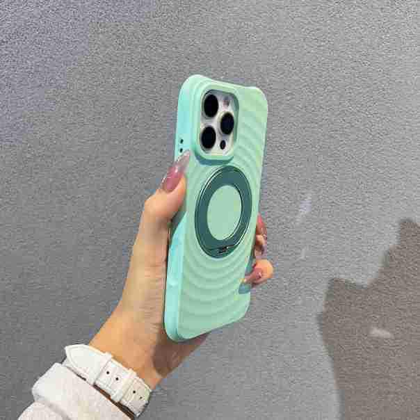 Bo Yang Liquid Silicone Magnetic Rotating Bracket Case for iPhone 17 Pro Max