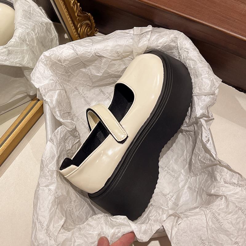 Ladies Thick-soled Mary Jane Flats Women's Spring Summer 2025 New Style Japanese Jk Heightened Female Black Small Leather Shoes