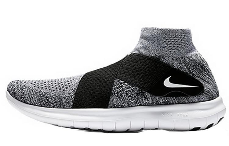Nike Free Rn Motion Flyknit 2017 Black White Women s 880846-001 35.5