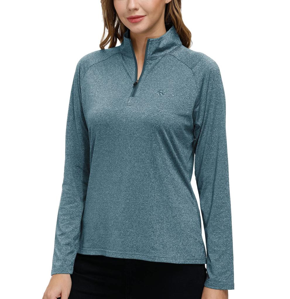 YIRUIYA Rash Long Sleeve Polo Basic Cut and Sew Everyday Size M Women's Guard, T-Shirt, Lightweight, Moisture-Wicking, Quick-Drying, Spring/Autumn