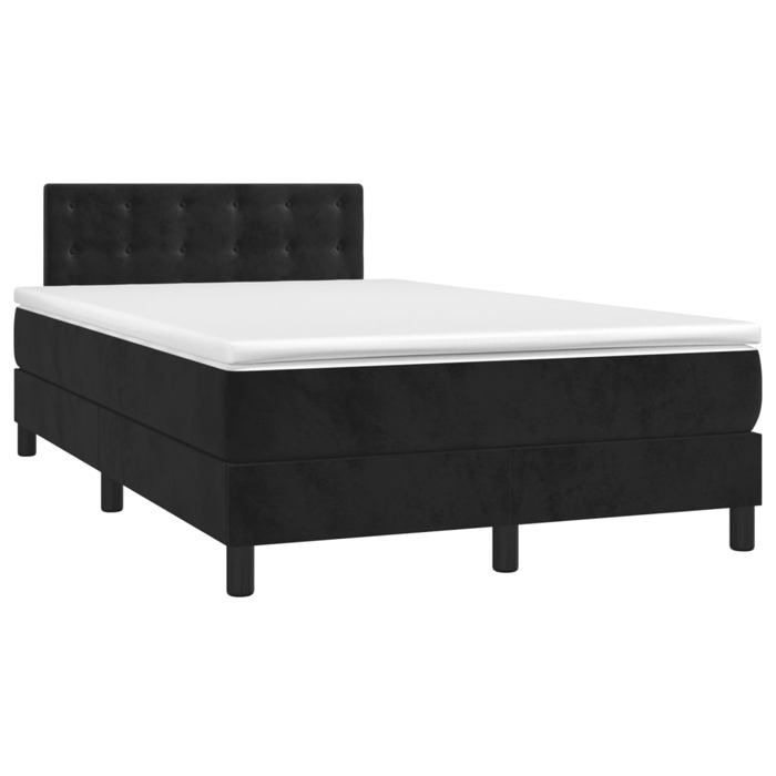 Maison Exclusive - Sommier à lattes de lit avec matelas noir 120x190 cm velours